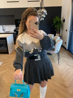Fashion Gonna check grigia Gonne