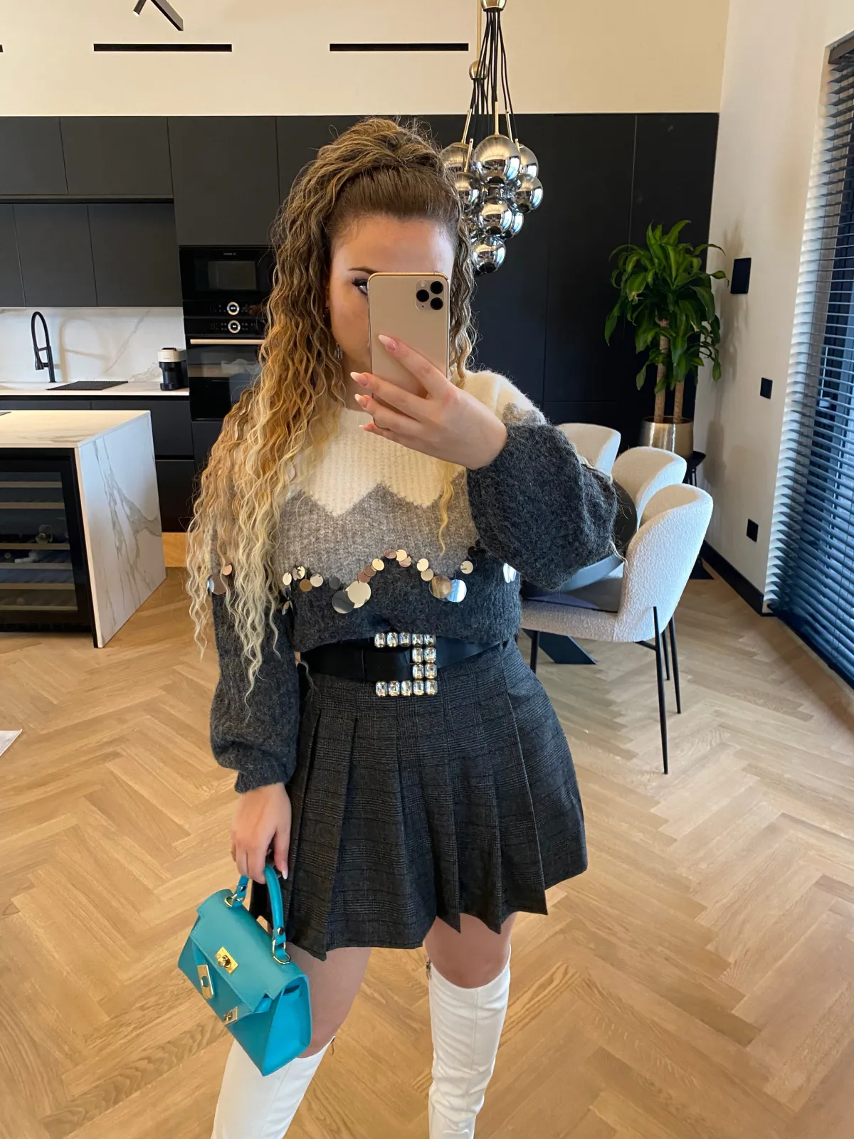Fashion Gonna check grigia Gonne