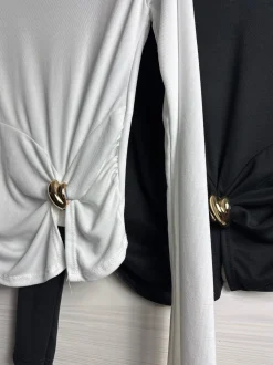 Clearance Maglia con fiocco e gioiello oro Bluse & Top