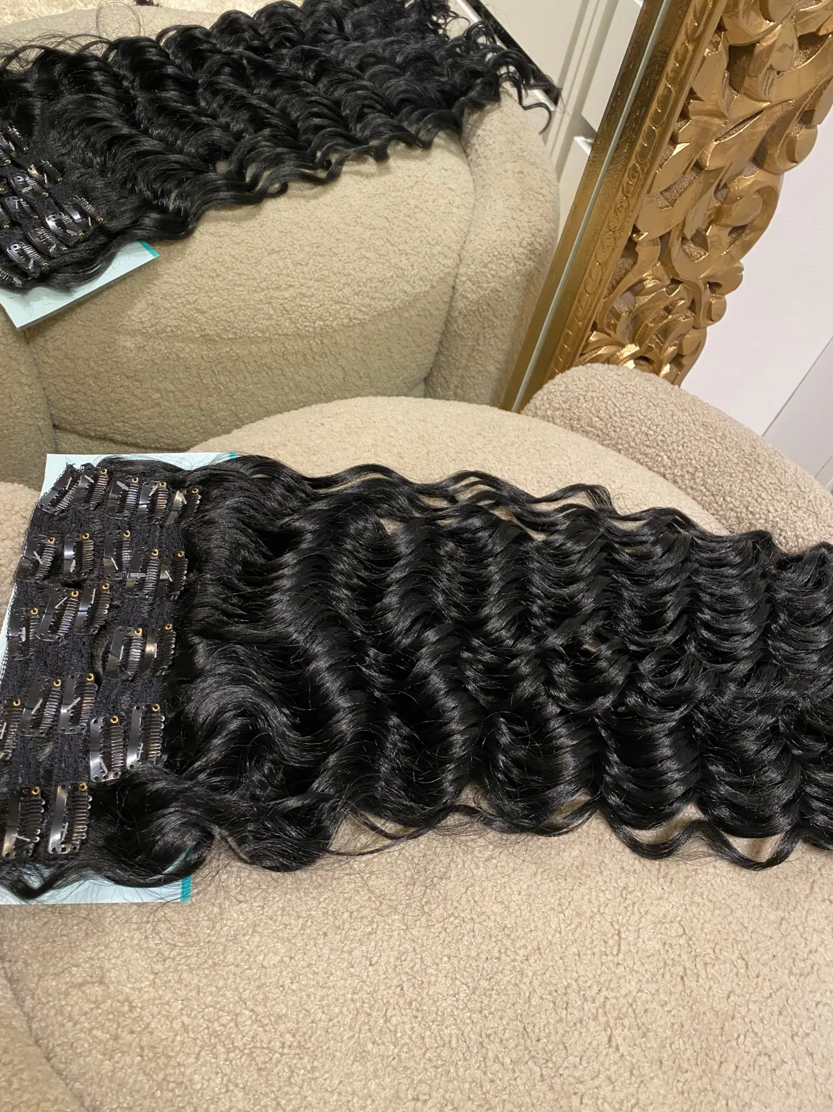 Online Maxi fascia 7 clip onde morbide con clip nero Extension Nere|Code Basi Nere