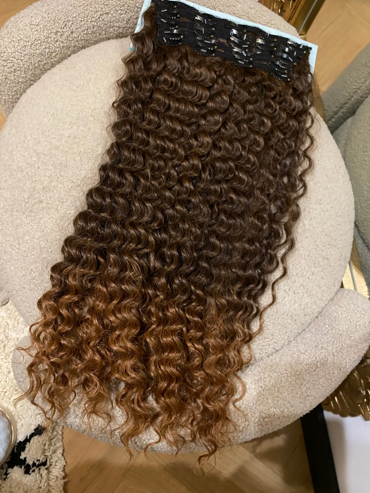 Sale Maxi fascia Riccia con clip castano Degradè Extension Castane|Code Basi Castane