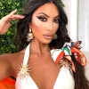 Sale Orecchini a cerchio con perline beige Orecchini|Bikini
