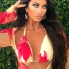 Online Orecchini a cerchio con perline rosa Orecchini|Bikini