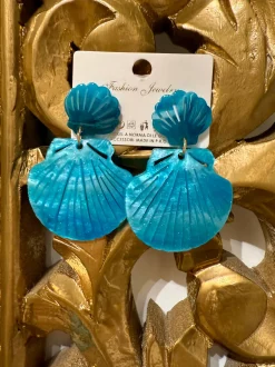 New Orecchini conchiglie turchese glitter Orecchini|Bikini