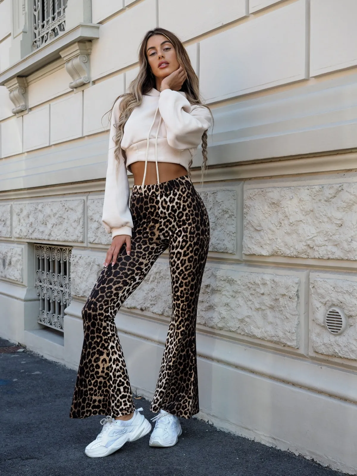 Hot Pantalone a zampa animalier Pantaloni