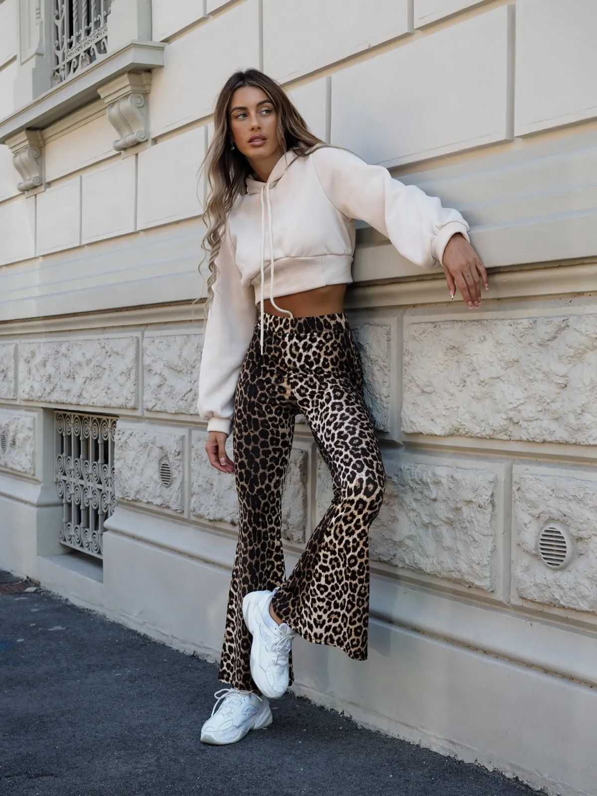 Hot Pantalone a zampa animalier Pantaloni