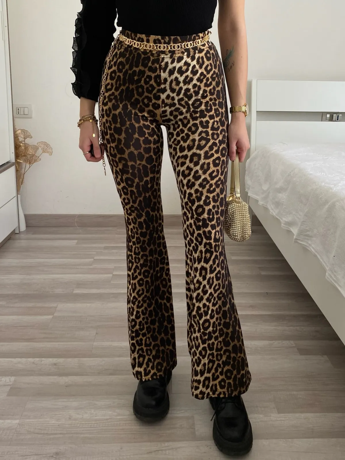Hot Pantalone a zampa animalier Pantaloni