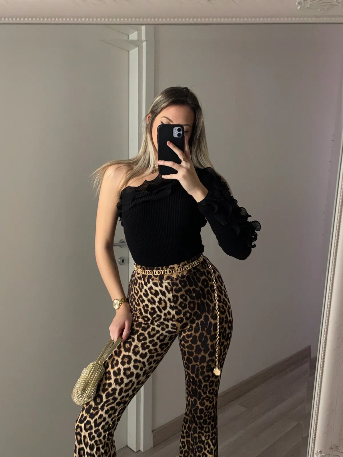 Hot Pantalone a zampa animalier Pantaloni
