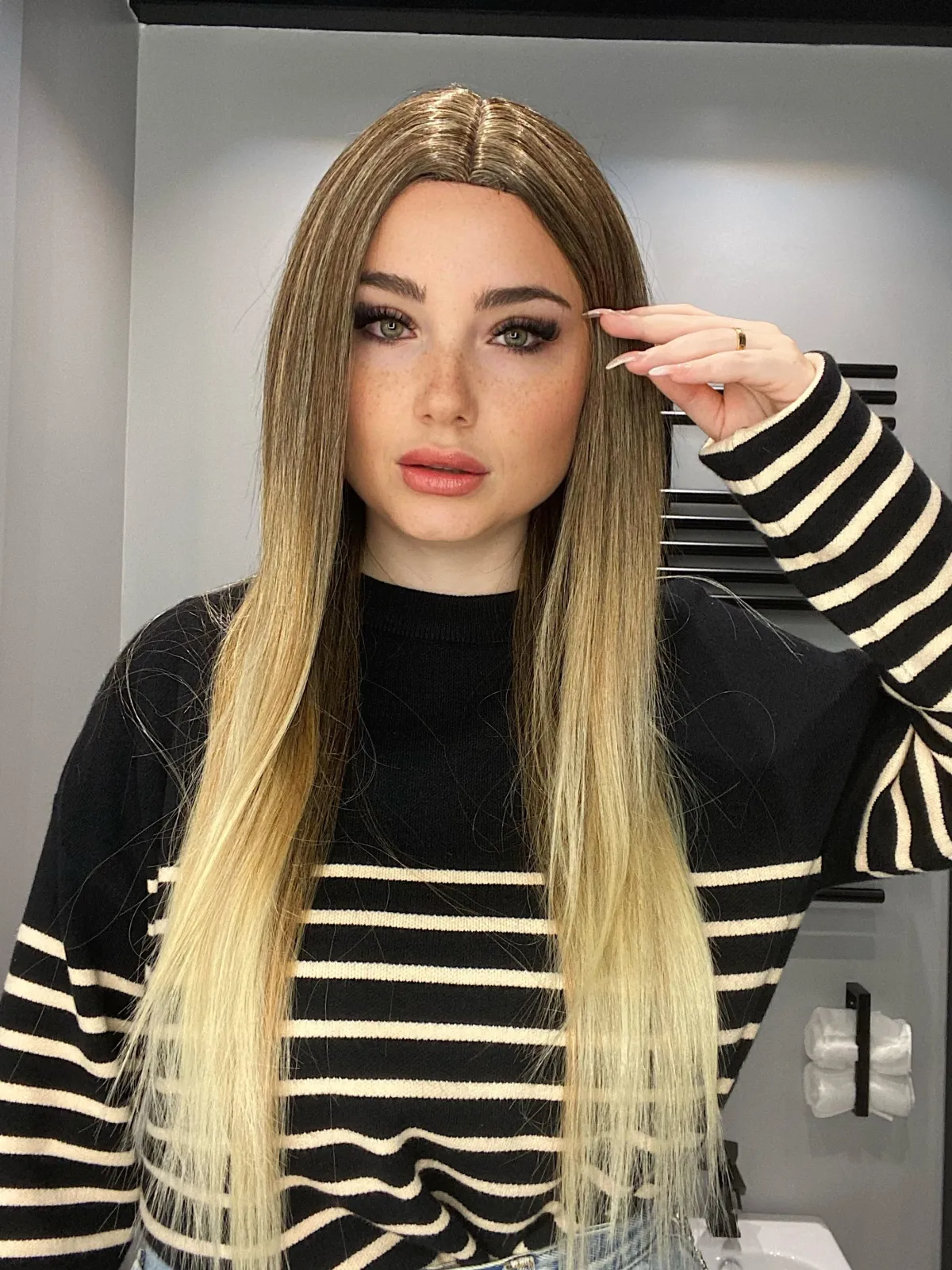 Best Parrucca liscia biondo Degradè Code Per Bionde