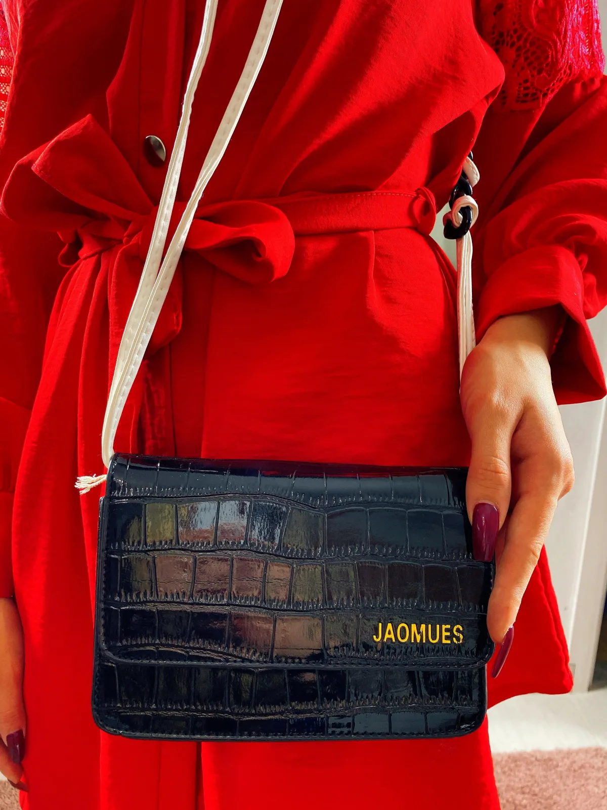 Sale Pochette croco con tracolla Borse