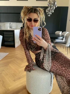Discount Set top e gonna in velo animalier Completi & Tute