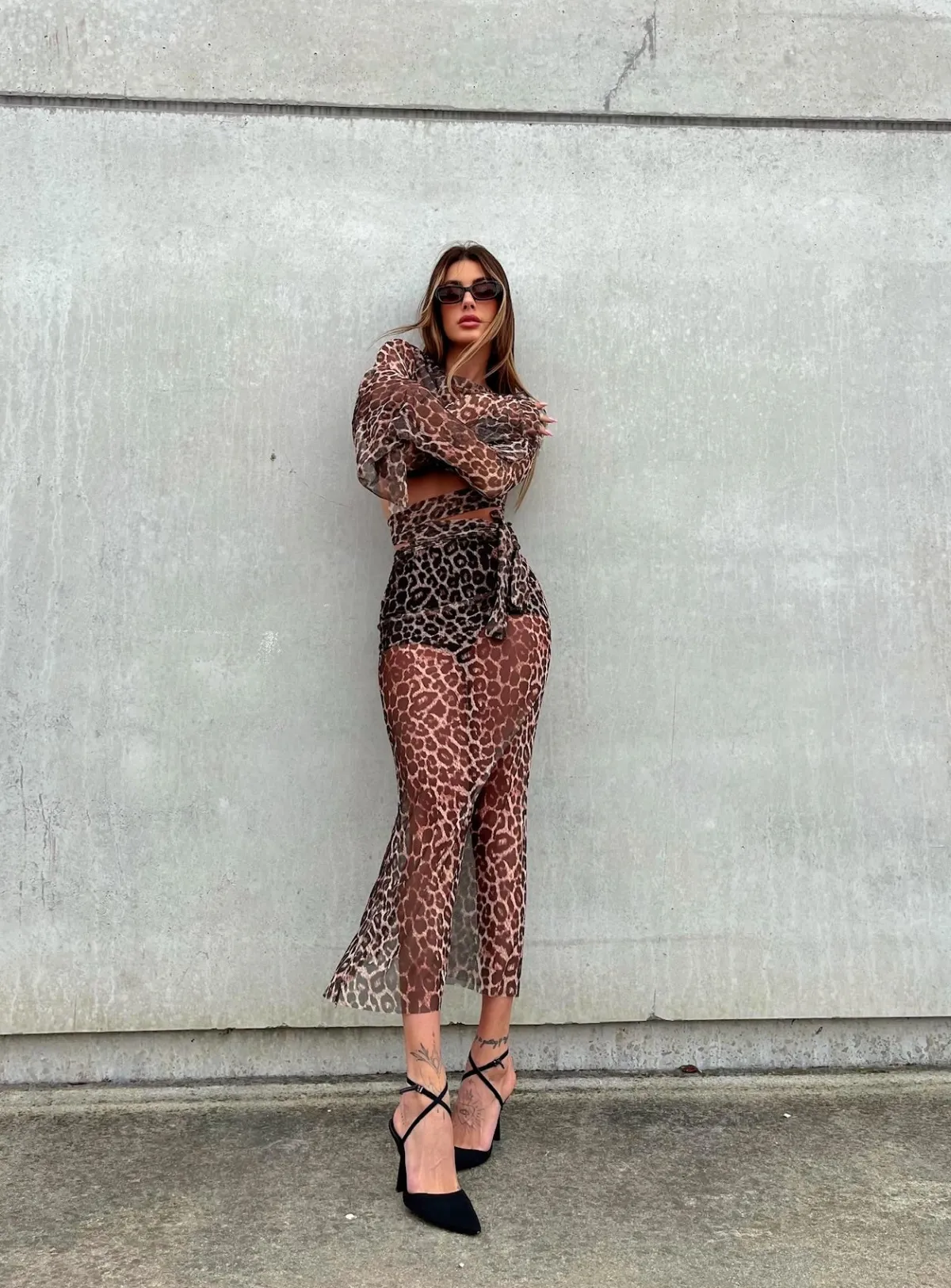 Discount Set top e gonna in velo animalier Completi & Tute