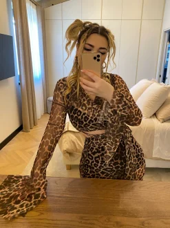 Discount Set top e gonna in velo animalier Completi & Tute