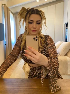 Discount Set top e gonna in velo animalier Completi & Tute