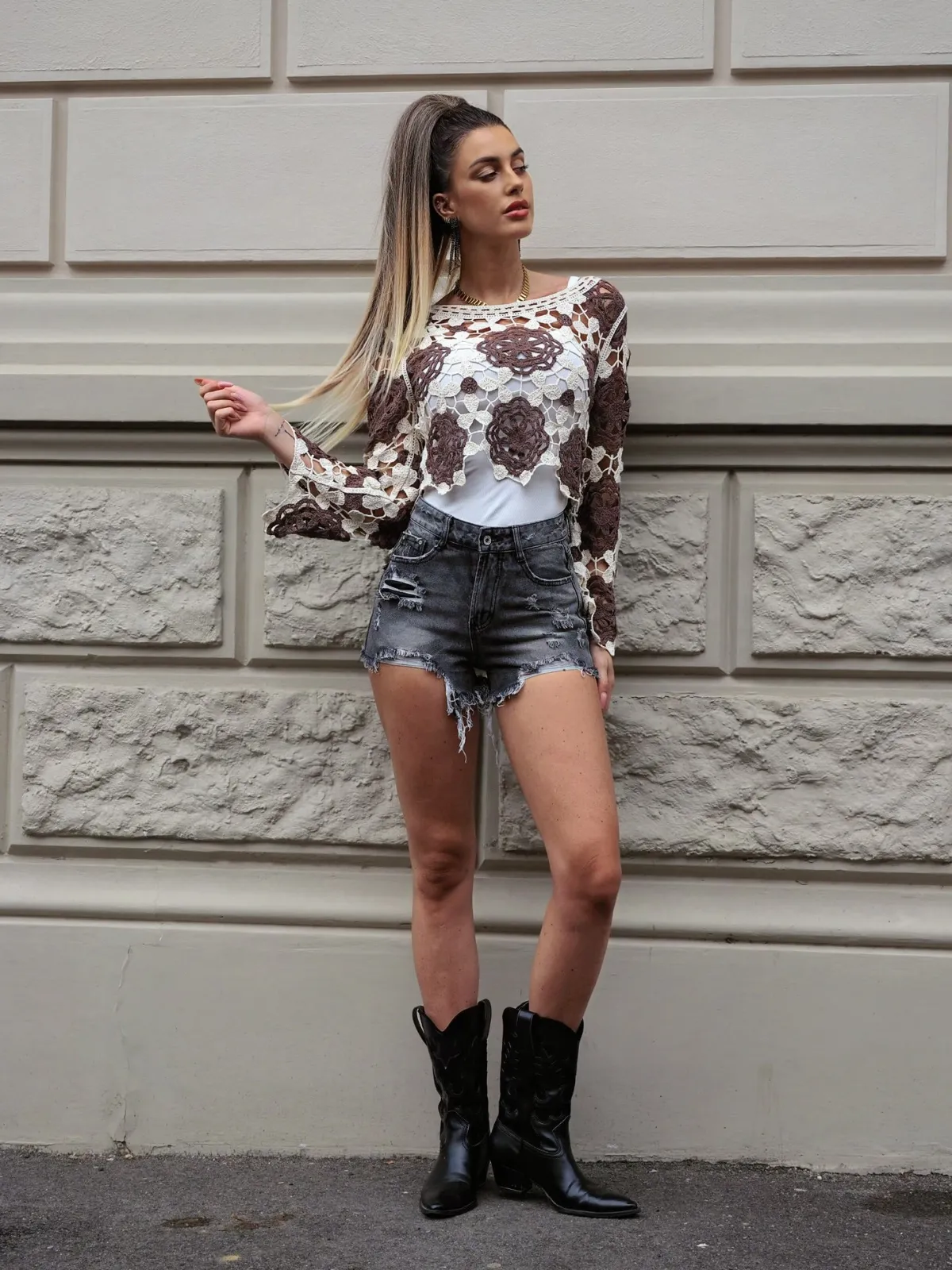 Hot Short denim nero Pantaloni
