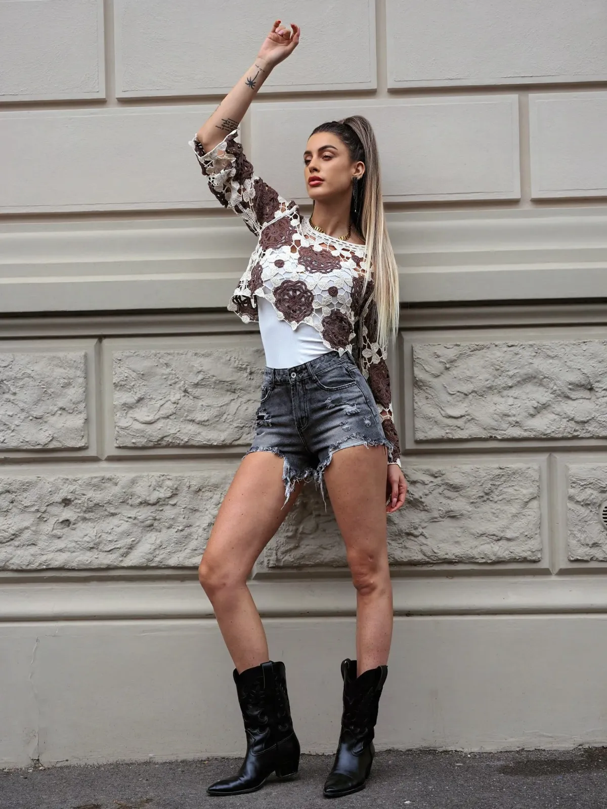Hot Short denim nero Pantaloni