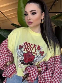 Hot T-shirt rock & roll Bluse & Top