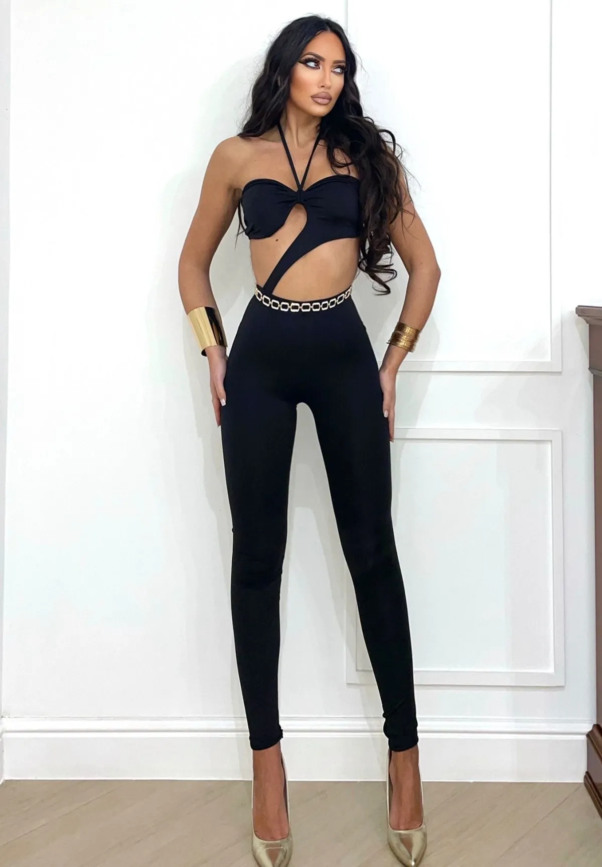 Fashion Tuta a fascia con S nero Completi & Tute