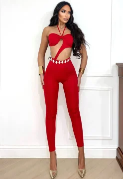 Online Tuta a fascia con S rosso Completi & Tute