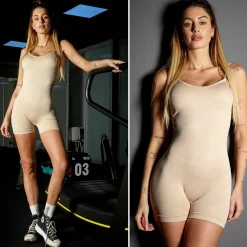 Best Tuta fitness corta beige Completi & Tute