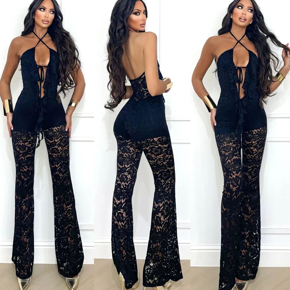 Fashion Tuta lace obsession nera Completi & Tute